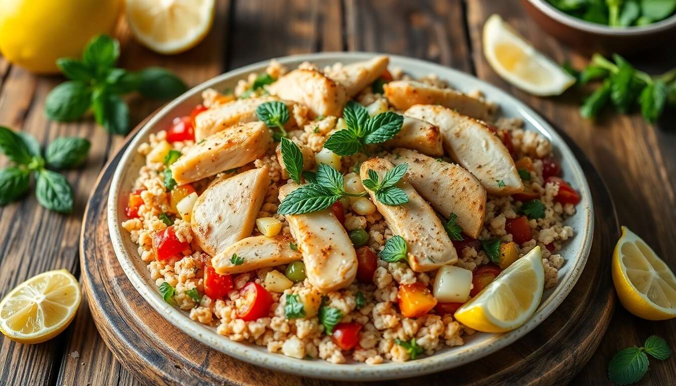 Taboulé au poulet caramélisé